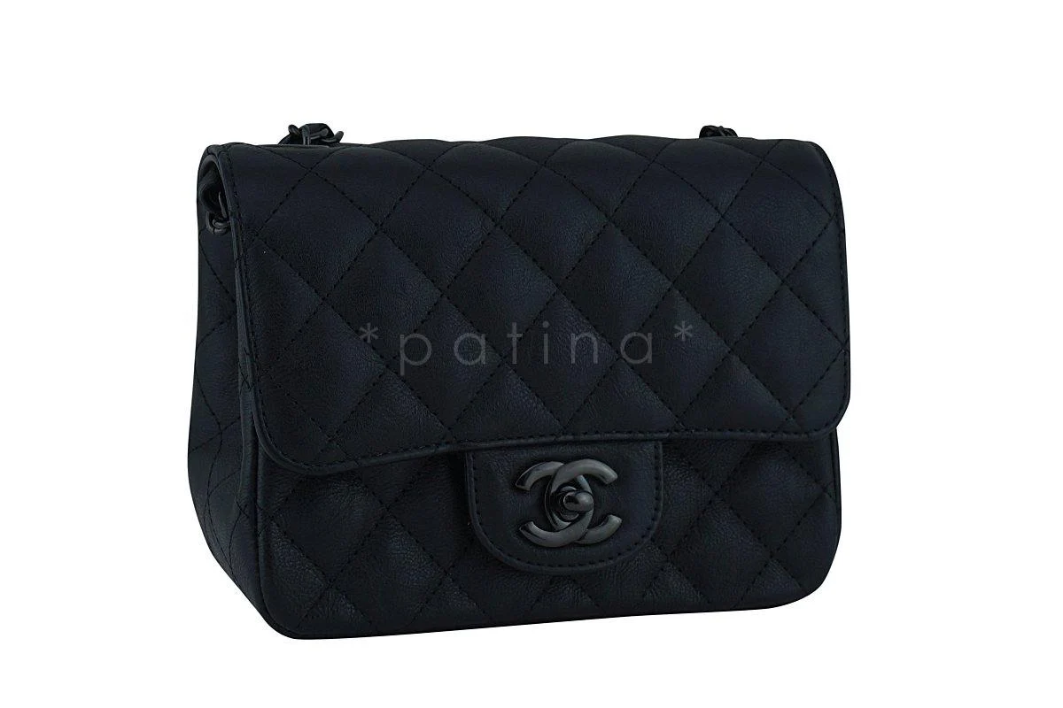 Rare Chanel So Black Classic Quilted Square Mini 2.55 Flap Bag - Image 3