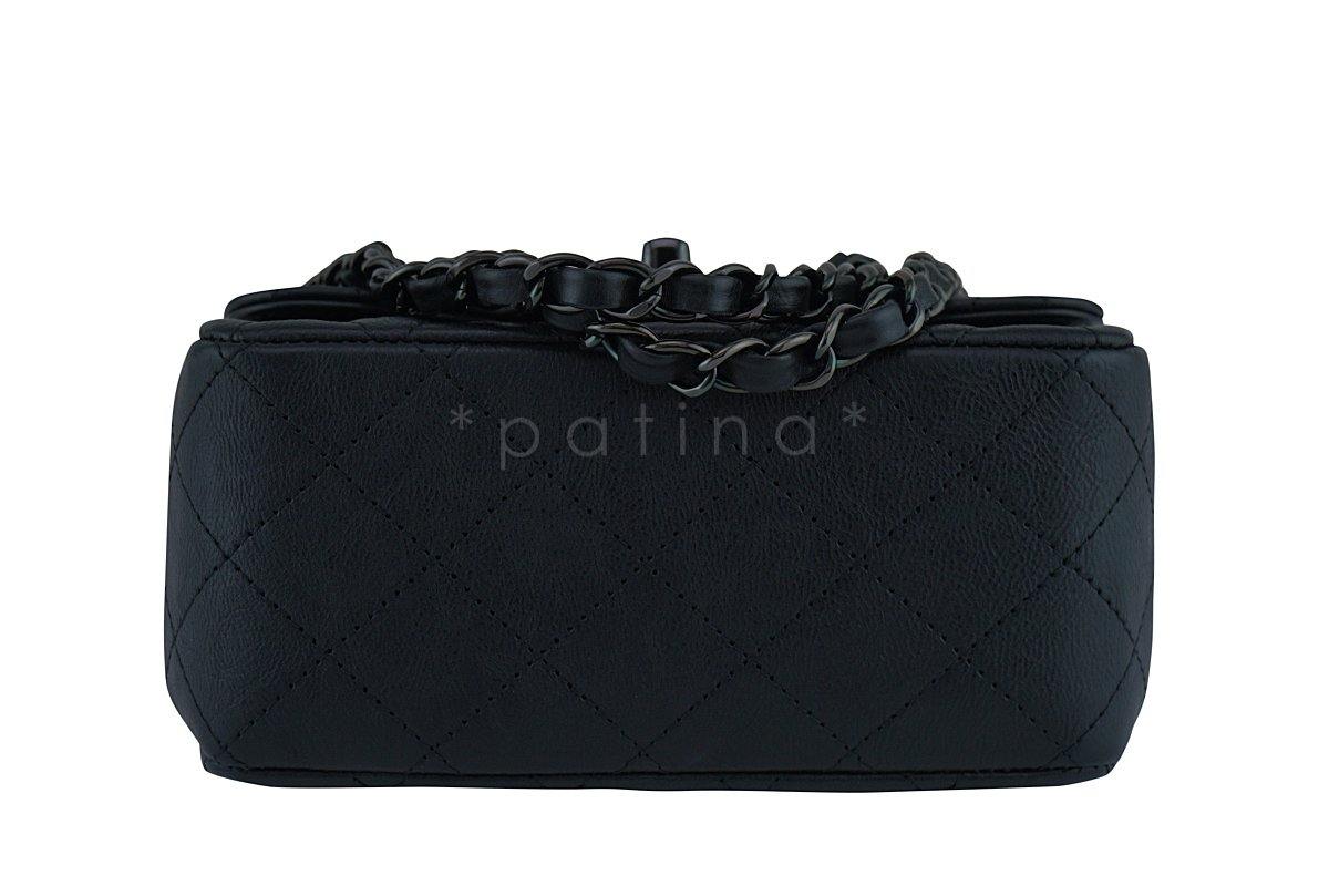 Rare Chanel So Black Classic Quilted Square Mini 2.55 Flap Bag - Image 6
