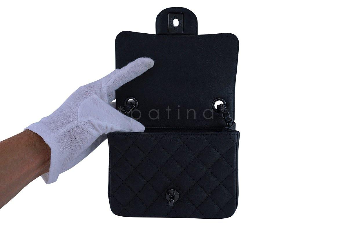 Rare Chanel So Black Classic Quilted Square Mini 2.55 Flap Bag - Image 9