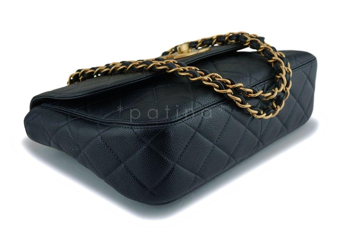 Rare Chanel Vintage Black Caviar Flap with Classic Jumbo CCs Bag GHW - Image 7