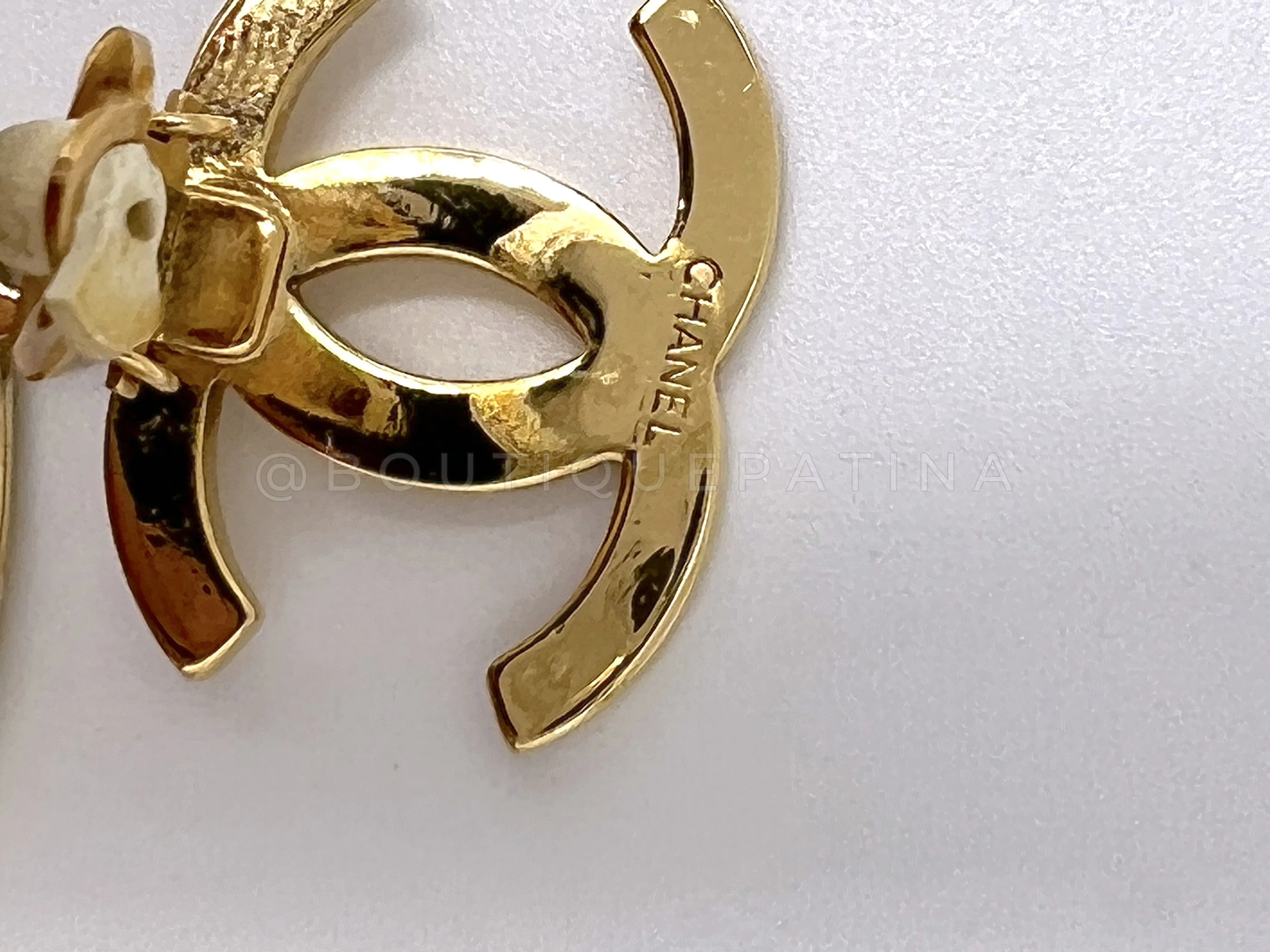 Rare Chanel Vintage Circle Hoop Dangle Earrings - Image 3