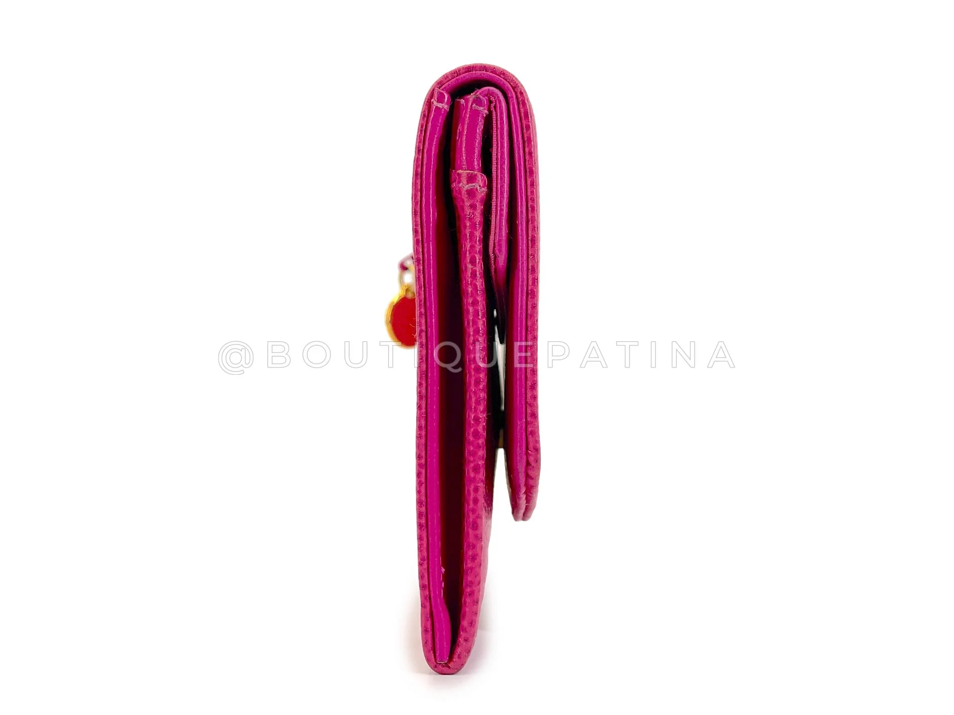 Rare Pristine Chanel 1996 Vintage Fuchsia Pink Caviar Long Wallet - Image 3